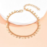 AUKUU Fußkette Fußkettchen Fußkettchen einfaches Strand Stil Damen Fuß, Accessoire Metall Quasten Fußkettchen von AUKUU