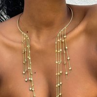 AUKUU Kette mit Anhänger Retro-Gotik-Kristall-Halskette - Blutige Quaste & Dunkle Perlen, Mehrschichtige Halskette für Frauen von AUKUU