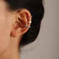AUKUU Ohrring-Set Kreatives Kreatives und schlichtes dreiteiliges Set mit nicht, durchbohrten Ohrknochenclips mit mikroverzierten Ohrringen. C von AUKUU