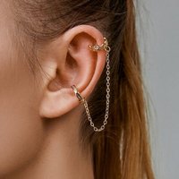 AUKUU Ohrring-Set Langer Langer unregelmäßiger Ohrclip für Damen Quastenketten, Design schlichter Stil Ohrknochenclip kein Piercing Schmuck von AUKUU