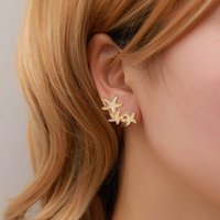 AUKUU Ohrring-Set Modische Modische Ohrringe feminin und vielseitig drei mit, Seesternen besetzte Diamant Ohrclips kreative Ohraccessoires von AUKUU