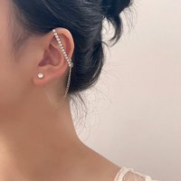 AUKUU Ohrring-Set Rechteckige Rechteckige Kettenohrclips modische einteilige, geometrische Ohrringe von AUKUU