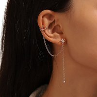 AUKUU Ohrring-Set Übertriebene Übertriebene einteilige lange Quastenohrringe für, Frauen mit Diamantblumen Ohrhaken im coolen Stil Ohrkette von AUKUU