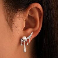 AUKUU Ohrring-Set Unregelmäßiges Unregelmäßiges Design von Lava Wassertropfen, Ohrringen Hip Hop Perlenohrringe im kalten Stil von AUKUU