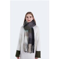 AUKUU Schal Schal Strickschal für Damen, (Drucken Halstuch Scarf Poncho Cape, 1-St. Herbst/Winter-Schal-Mode 220cm*35cm), kuscheliger Fransen-Schal von AUKUU