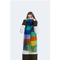 AUKUU Schal Schal Strickschal für Damen, (Drucken Halstuch Scarf Poncho Cape, 1-St. Herbst/Winter-Schal-Mode 220cm*35cm), kuscheliger Fransen-Schal von AUKUU