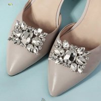 AUKUU Schuhanstecker Damen Damen High Heels verziert mit Strass Schuhschnallen, Braut Hochzeitsschuh Accessoires Zehenblume Metall Diamant von AUKUU