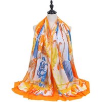 AUKUU Seidentuch Frühlings Frühlings Seidenschal Satin Schal für Damen mit, Digitaldruck Temperament dekorativer langer Schal von AUKUU