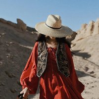 AUKUU Sonnenhut Modischer Modischer Strohhut mit großer Krempe für Damen auf Sommerreisen vielseitiger Hut mit flacher Krempe Sonnenschutz von AUKUU
