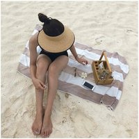 AUKUU Sonnenhut Modischer Modischer Strohhut mit großer Krempe und hohlem Oberteil mit Sonnenschutz und UV Schutz für Damen im Sommer von AUKUU