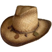 AUKUU Sonnenhut Retro Retro Western Cowboy Hut Damen Big Brim Sonnenschutz Strohhut Sommer Reise Strand Jazz Top Sonnenhut von AUKUU