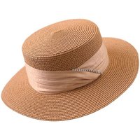 AUKUU Sonnenhut Sommer Sommer vielseitiger Flat Top Strohhut für Damen modischer Sonnenschutz Strandhut mit großer Krempe Sommer von AUKUU