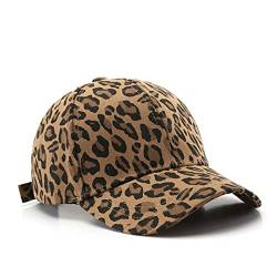 AULPEE Damen-Baseballkappe, niedriges Profil, Leopardenmuster, verstellbare Mütze, Vintage-Baseballmütze, Leopardenmuster/dunkel von AULPEE