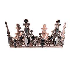 Märchenkrone Metallkrone Gold Kuchen Krone Vintage Vintage Barock Queen Crown Crown Topper für Braut Hochzeit Prinzessin Kopfschmuck Party Haarschmuck Accessoire von AUNMAS