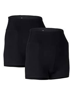 AURIQUE Damen Sportshorts, 2er-Pack, Schwarz, 38 von AURIQUE