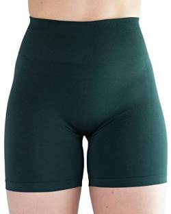 AUROLA Damen Athletic Shorts Hohe Taille Laufshorts Sportlich Kurz Gym Elastische Workout Shorts, Ponderosa Green, Mittel von AUROLA