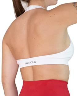 AUROLA Damen Moon Neckholder Sport-BH, Undurchsichtige, elfenbeinfarben, S von AUROLA