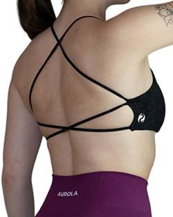 AUROLA Damen Yoga Sport-BHS Fitness Bustier Rückenfrei mit Trägern Workout Running Bra Yoga BH Bra Crop Tops von AUROLA