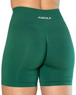 AUROLA Intensify Workout-Shorts für Damen, nahtlos, Scrunch, kurz, Fitnessstudio, Yoga, Laufen, Sport, aktive Übung, Fitness-Shorts, Alpine Green, X-Groß von AUROLA