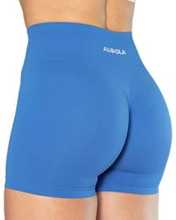 AUROLA Kollektion Dream Workout Shorts für Frauen Scrunch Nahtlose weiche Fitness-Shorts mit hoher Taille,Diva Blue,XS von AUROLA