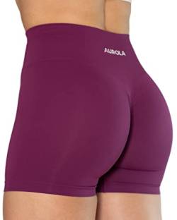 AUROLA Kollektion Dream Workout Shorts für Frauen Scrunch Nahtlose weiche Fitness-Shorts mit hoher Taille,Magenta,M von AUROLA