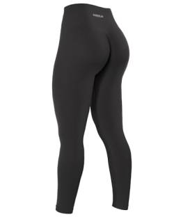 AUROLA Power-Workout-Leggings für Damen, Bauchkontrolle, hocksicher, gerippt, dick, nahtlos, Scrunch Active Pants, Kohlegrau, S von AUROLA