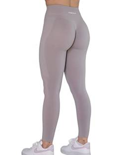 AUROLA Workout-Leggings für Damen und Mädchen, nahtlos, mit Bauchkontrolle, für Fitness-Studio, Sport, Yogahose, aktive Menschen, Regentropfen, M von AUROLA