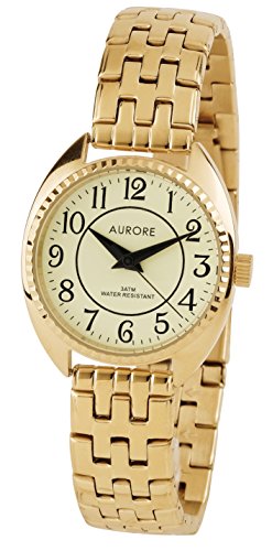 AURORE Damen Analog Quarz Uhr mit Edelstahl Armband AF00048 von AURORE