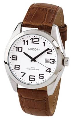 AURORE Herren Analog Quarz Uhr mit Edelstahl Armband AH00050 von AURORE