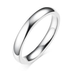 AURSTORE Schmuck Ring Mann Frau Ring Edelstahl Verlobung Hochzeit 4mm Größe nach Wahl 51-65 (silber, 51(16.2)) von AURSTORE