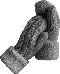 AURUZA Handschuhe Damen Winter Warme, Fäustlinge Damen Fausthandschuhe Winterhandschuhe Weihnachts Geburtstags Geschenk für Damen Mädchen Mutter Tochter Liebhaber (Dunkelgrau) von AURUZA