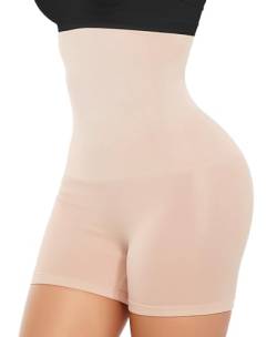 AURUZA Shapewear Damen Bauchweg Unterhose, Hohe Taille Body Shaper Damen Miederhose Figurformende Unterwäsche Miederpants(Beige, 3XL) von AURUZA