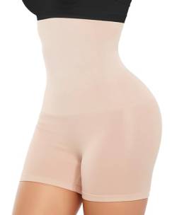 AURUZA Shapewear Damen Bauchweg Unterhose, Hohe Taille Body Shaper Damen Miederhose Figurformende Unterwäsche Miederpants(Beige, M-L) von AURUZA