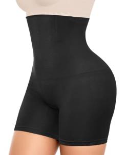 AURUZA Shapewear Damen Bauchweg Unterhose, Hohe Taille Body Shaper Damen Miederhose Figurformende Unterwäsche Miederpants(Schwarz, XL-2XL) von AURUZA