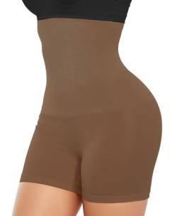 AURUZA Shapewear Damen Bauchweg Unterhose, Hohe Taille Body Shaper Damen Miederhose Figurformende Unterwäsche Miederpants (Braun, M-L) von AURUZA