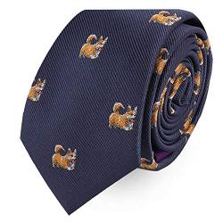 AUSCUFFLINKS Animal Ties | gewebte schmale Krawatten | Trauzeugen-Hochzeitskrawatten | Arbeitsbänder für Ihn, Corgi Dog, Regulär von AUSCUFFLINKS