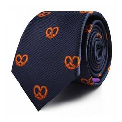 AUSCUFFLINKS Krawatten für Essen und Trinken | Spezial-Krawatten für Männer | gewebte schmale Krawatten | Geschenk für Arbeitskollegen, Begals, Dünn von AUSCUFFLINKS