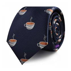 AUSCUFFLINKS Krawatten für Essen und Trinken | Spezial-Krawatten für Männer | gewebte schmale Krawatten | Geschenk für Arbeitskollegen, Kaffee, Dünn von AUSCUFFLINKS