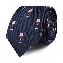 AUSCUFFLINKS Krawatten für Essen und Trinken | Spezial-Krawatten für Männer | gewebte schmale Krawatten | Geschenk für Arbeitskollegen, Wein, Dünn von AUSCUFFLINKS