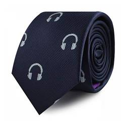 AUSCUFFLINKS Sport- und Spezial-Krawatten | Krawatten für Herren | gewebte schmale Krawatten | Geschenk für Arbeitskollegen, Kopfhörer, Dünn von AUSCUFFLINKS