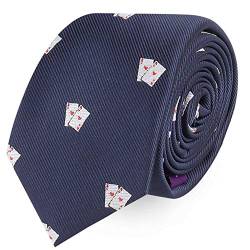 AUSCUFFLINKS Sport- und Spezial-Krawatten | Krawatten für Herren | gewebte schmale Krawatten | Geschenk für Arbeitskollegen, Pokerkarten, Dünn von AUSCUFFLINKS