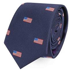 AUSCUFFLINKS Sport- und Spezial-Krawatten | Krawatten für Herren | gewebte schmale Krawatten | Geschenk für Arbeitskollegen, US-Flagge, Dünn von AUSCUFFLINKS