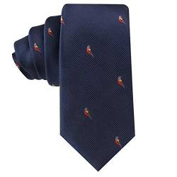 Animal Ties | Gewebte Skinny Krawatten | Geschenk für Männer | Arbeitsbänder für Ihn | Geburtstagsgeschenk für Jungs, Papagei, Regulär von AUSCUFFLINKS