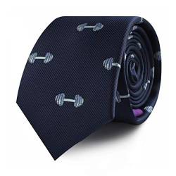 Sport- und Spezial-Krawatten | Krawatten für Herren | gewebte schmale Krawatten | Geschenk für Arbeitskollegen | Geburtstagsgeschenk für Jungs, Gym Hanteln, Dünn von AUSCUFFLINKS
