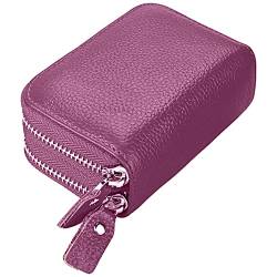 AUSUAYA GB-K-B-B-B15 Kreditkartenetui für Damen, Leder, Sicherheits-Kreditkarte mit RFID-blockierendem kleinen Akkordeon-Brieftasche, 14 Stück, violett, Einheitsgröße, Casual von AUSUAYA