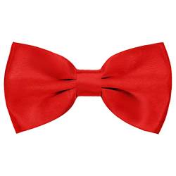 AUSUAYA GBMBT3 Herren-Fliege, vorgebunden, aus Seide, für Teenager, Jungen, klassische Tux-Fliege für Hochzeit, Valentinstag, Party, große Krawatte, rot, Einheitsgröße von AUSUAYA