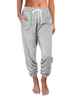 AUTOMET Baggy Sweatpants für Damen mit Taschen, Lounge-Damen-Pyjama, Hose, Lauf-Jogginghose, Herbstkleidung, Outfits 2024, GRAU, X-Groß von AUTOMET