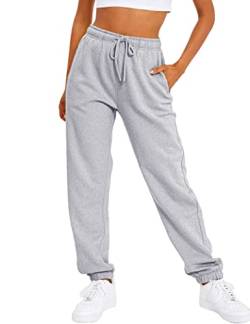 AUTOMET Damen Casual Baggy Fleece Sweatpants, GRAU, X-Klein von AUTOMET