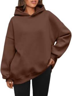 AUTOMET Damen Oversized Hoodies Fleece Sweatshirts Kapuzenpullover 2023 Mode Herbst Kleidung Trendige Outfits Winter Pullover, Braun, M von AUTOMET