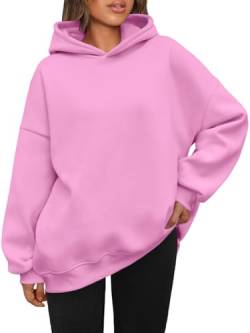 AUTOMET Damen Oversized Hoodies Fleece Sweatshirts Kapuzenpullover 2023 Mode Herbst Kleidung Trendige Outfits Winter Pullover, Pink, M von AUTOMET